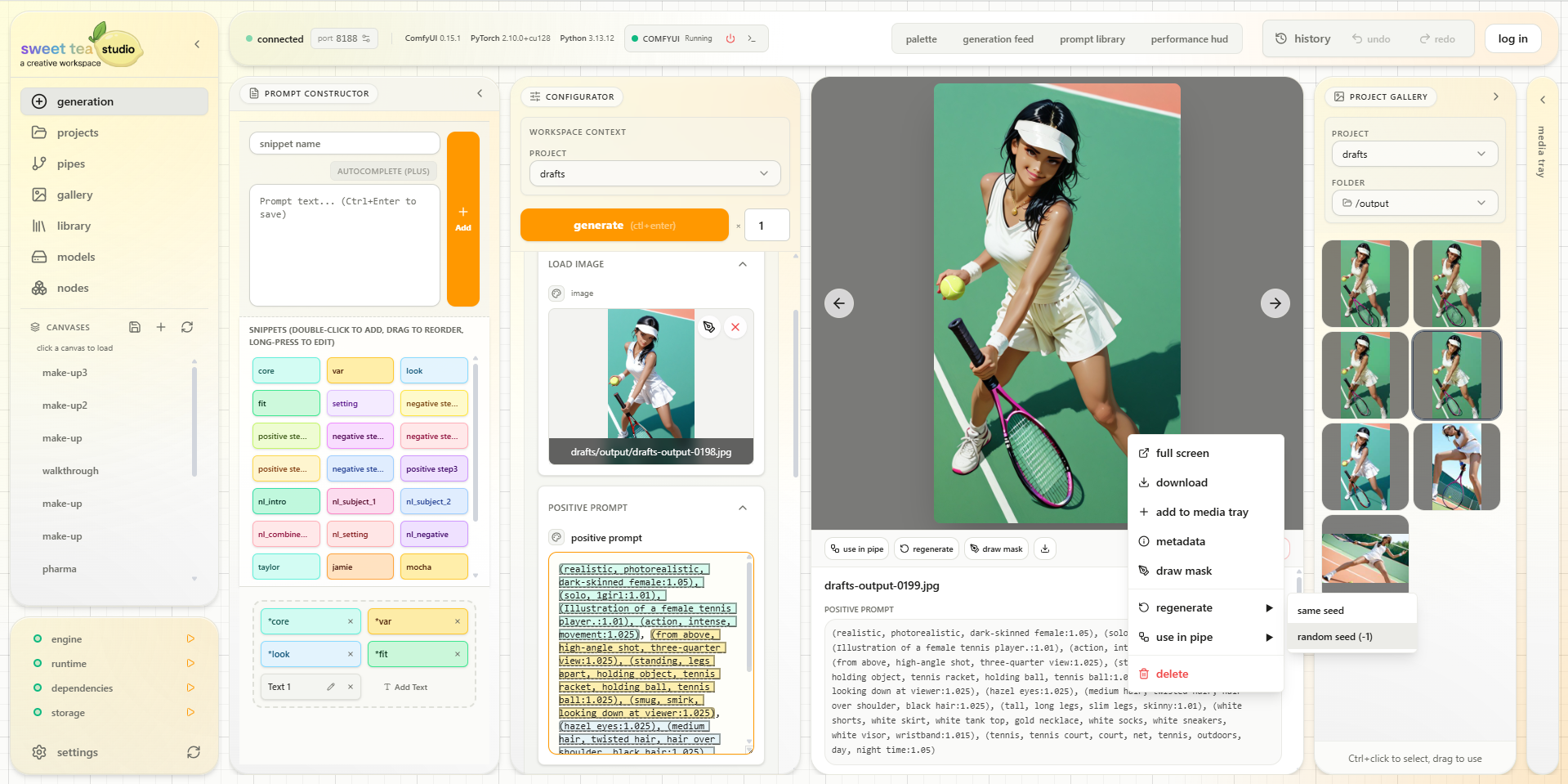 Sweet Tea Studio canvas and project workspace